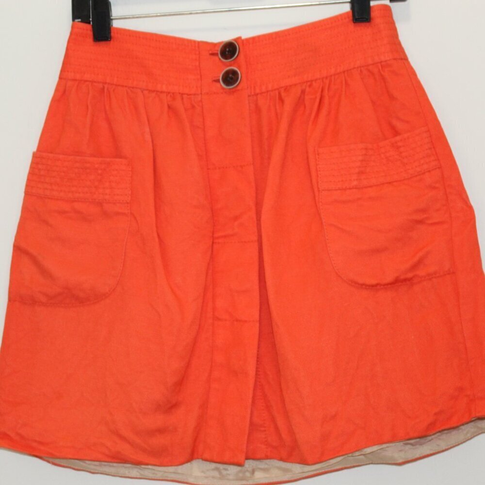 J Crew Factory Orange Skirt Size 2 - Picture 1 of 12